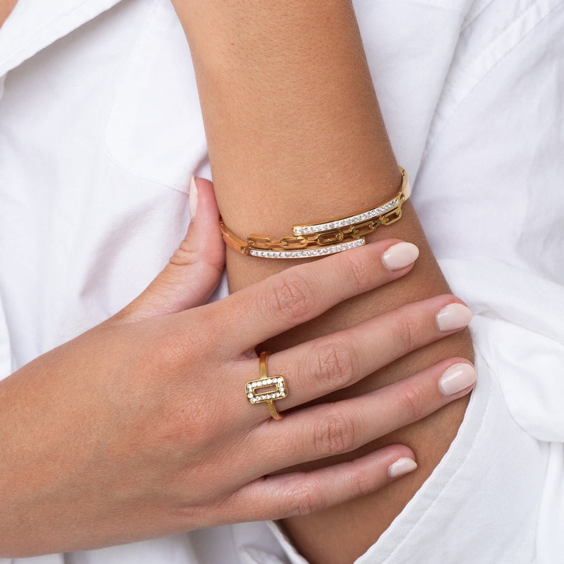 Donatela Bangle 18K Gold Plated