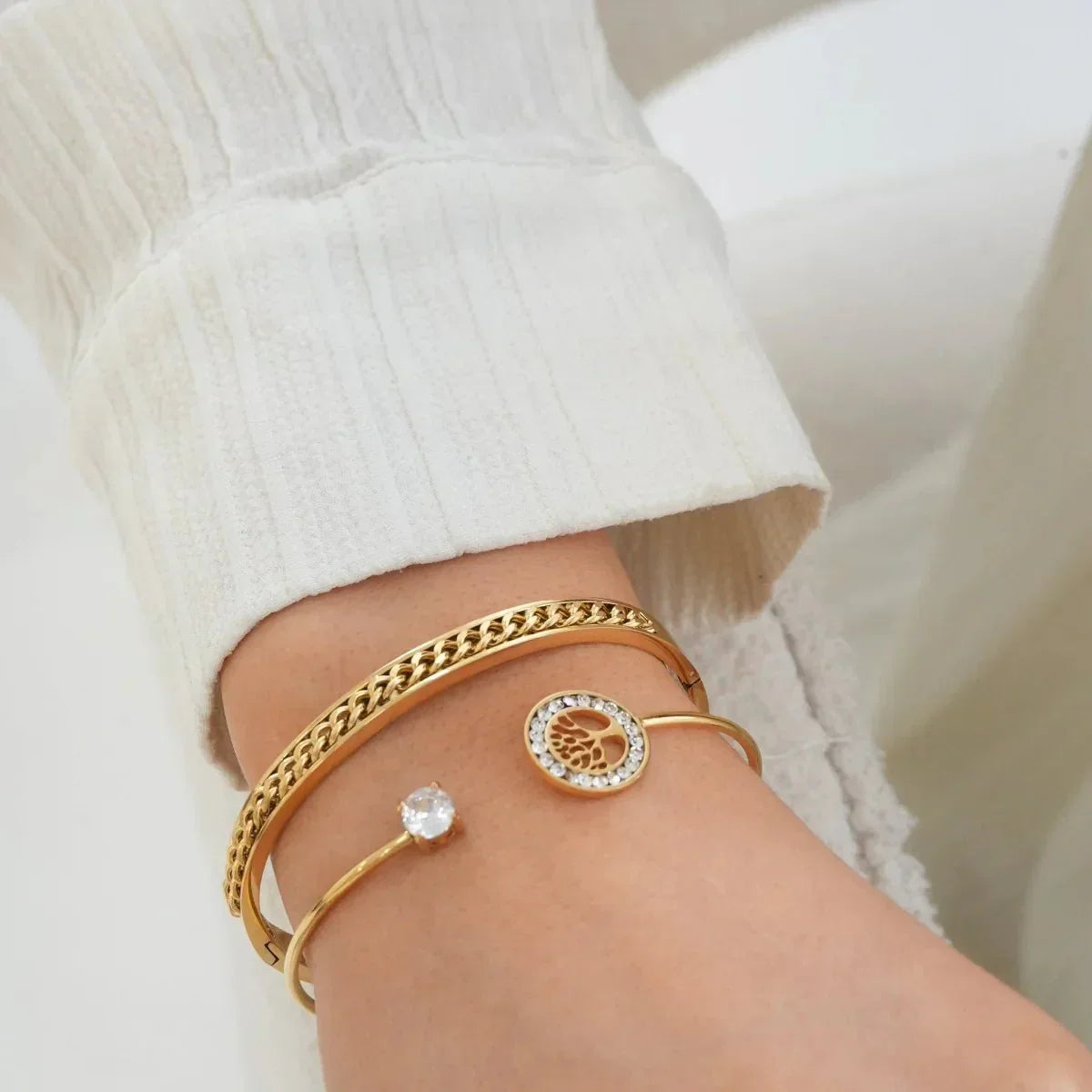 Link Bangle 18K Gold Plated