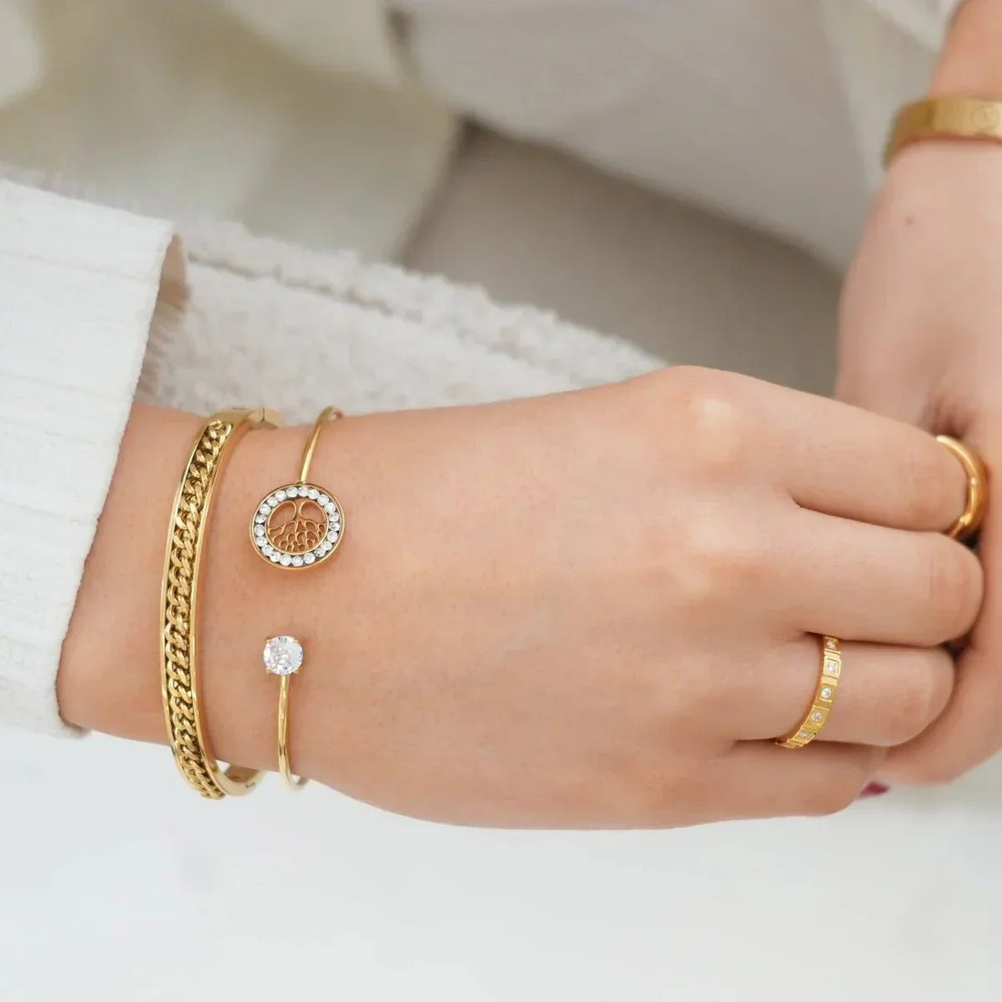 Link Bangle 18K Gold Plated