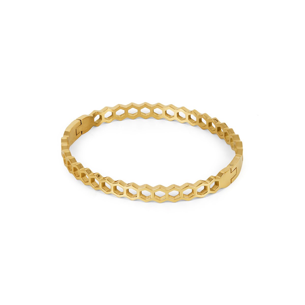 Honeycomb Bangle 18K Gold Plated