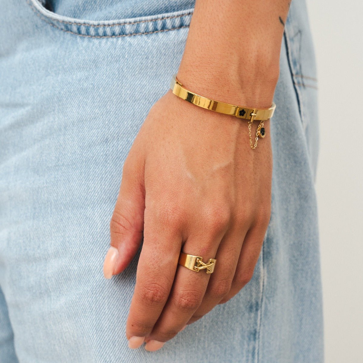Charm Bangle 18K Gold Plated