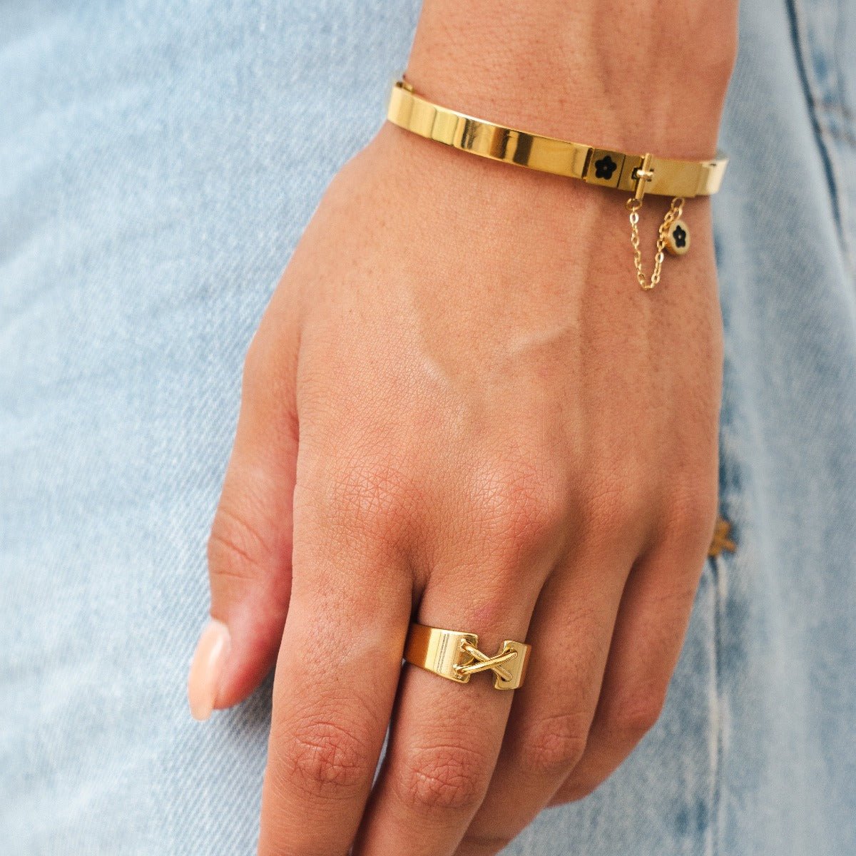 Charm Bangle 18K Gold Plated