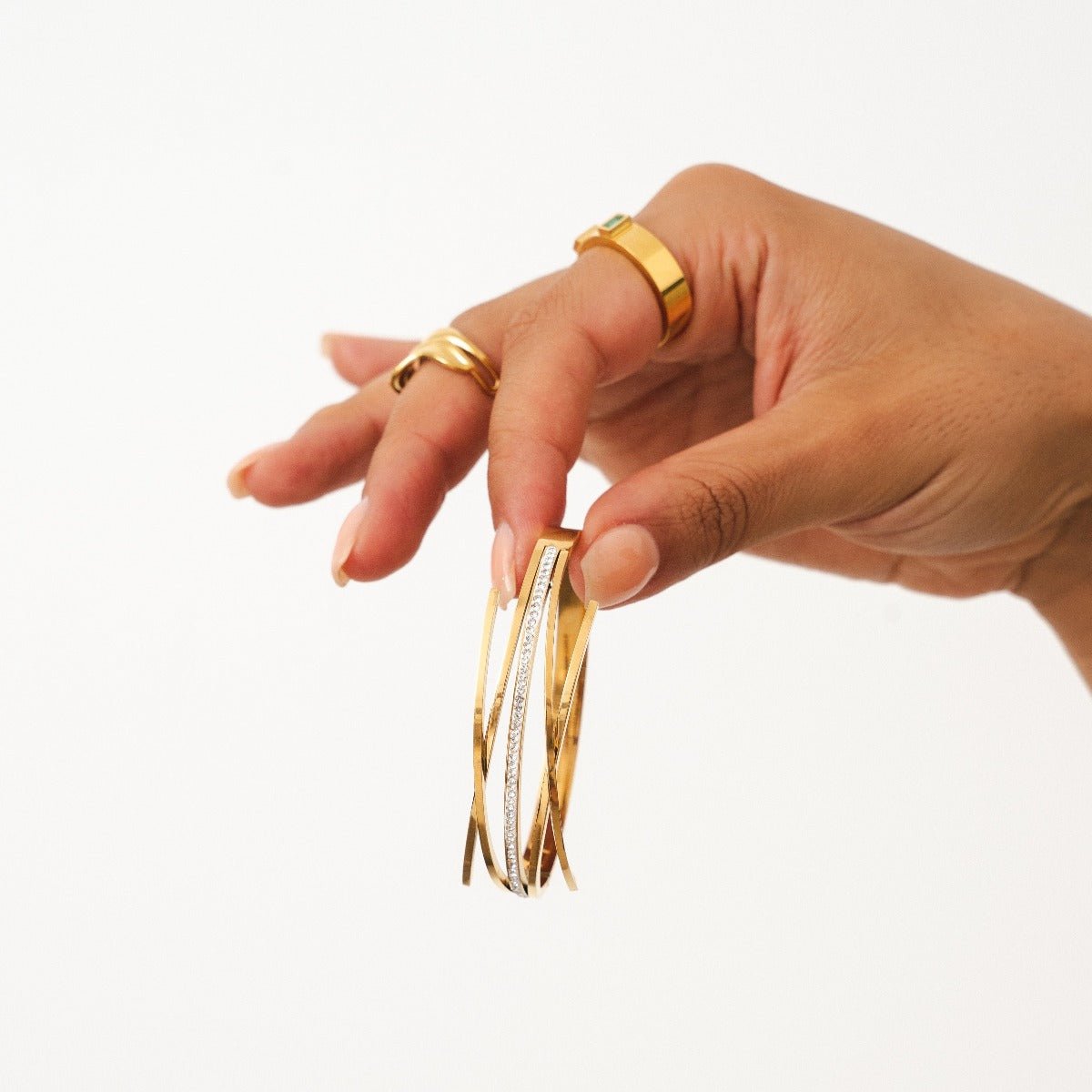 Florence Zirconia Bangle 18K Gold Plated