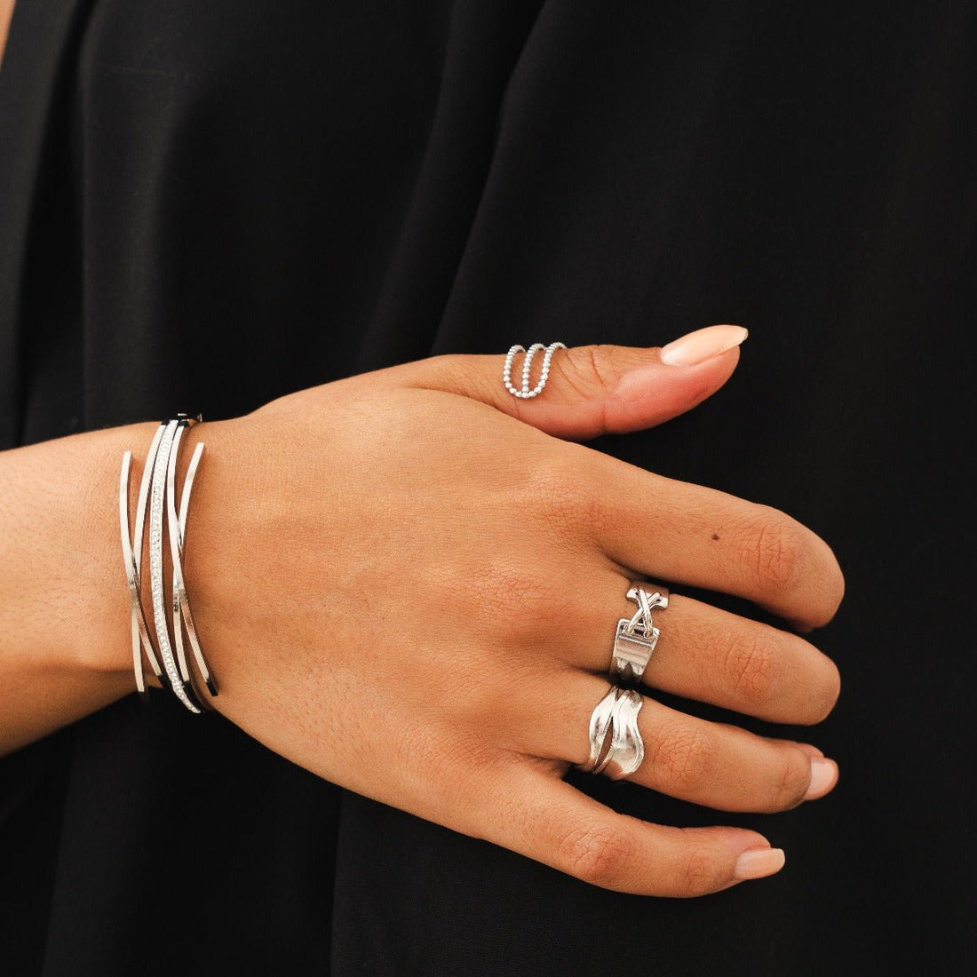 Florence Zirconia Bangle – Silver