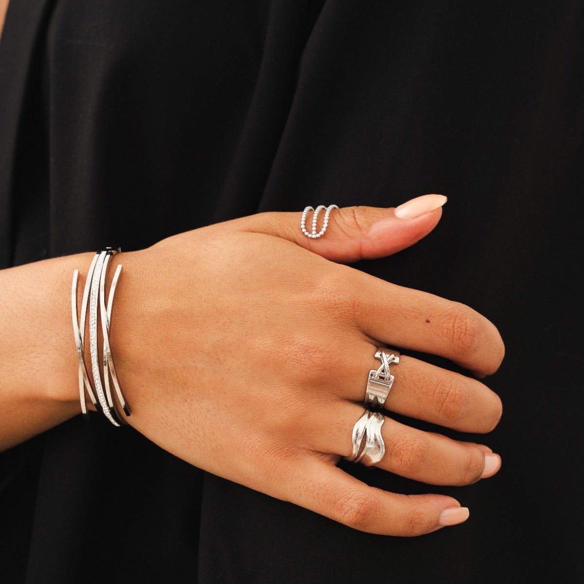 Florence Zirconia Bangle – Silver