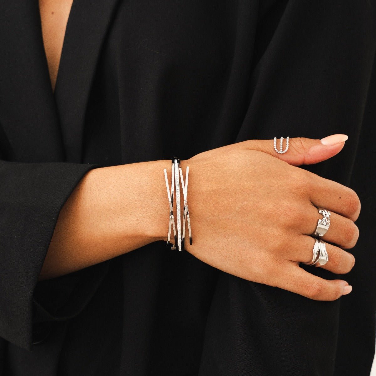 Florence Zirconia Bangle – Silver