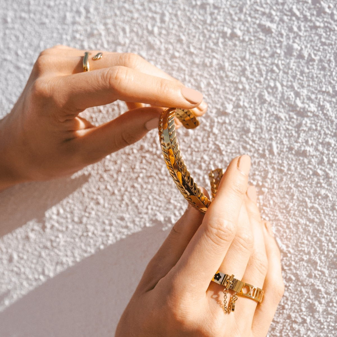 Golden Leaves Bangle 18K Gold Plated