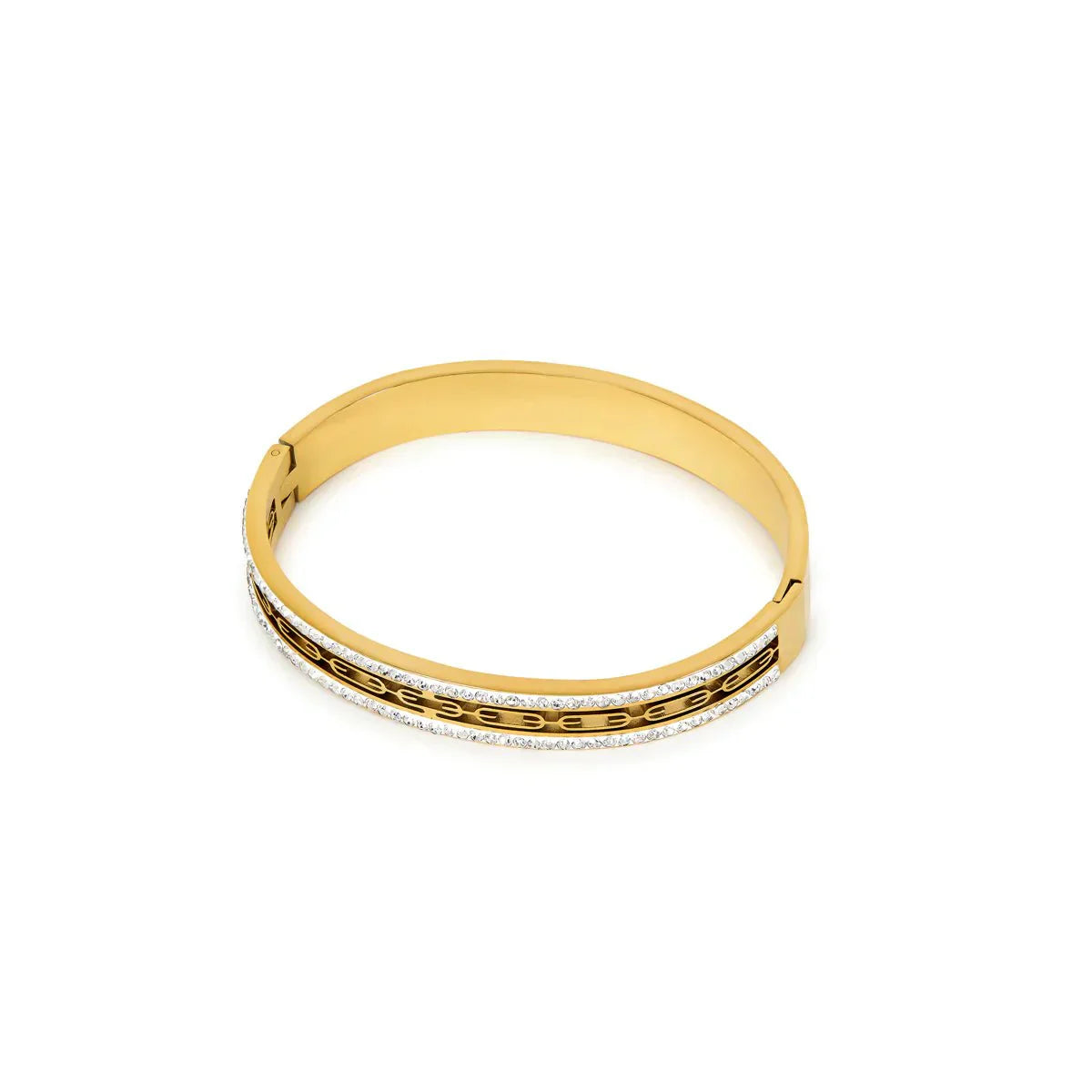 Ivy Crystal Stone Bangle 18K Gold Plated