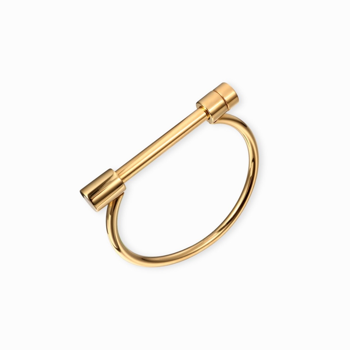 Screw Cuff Bangle 18K Gold Plated