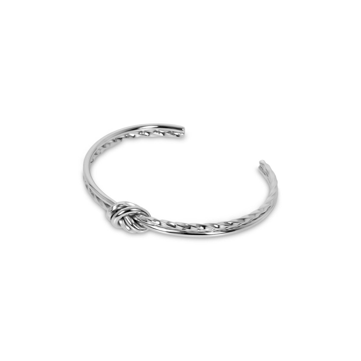 Twisted Knot Bangle – Silver