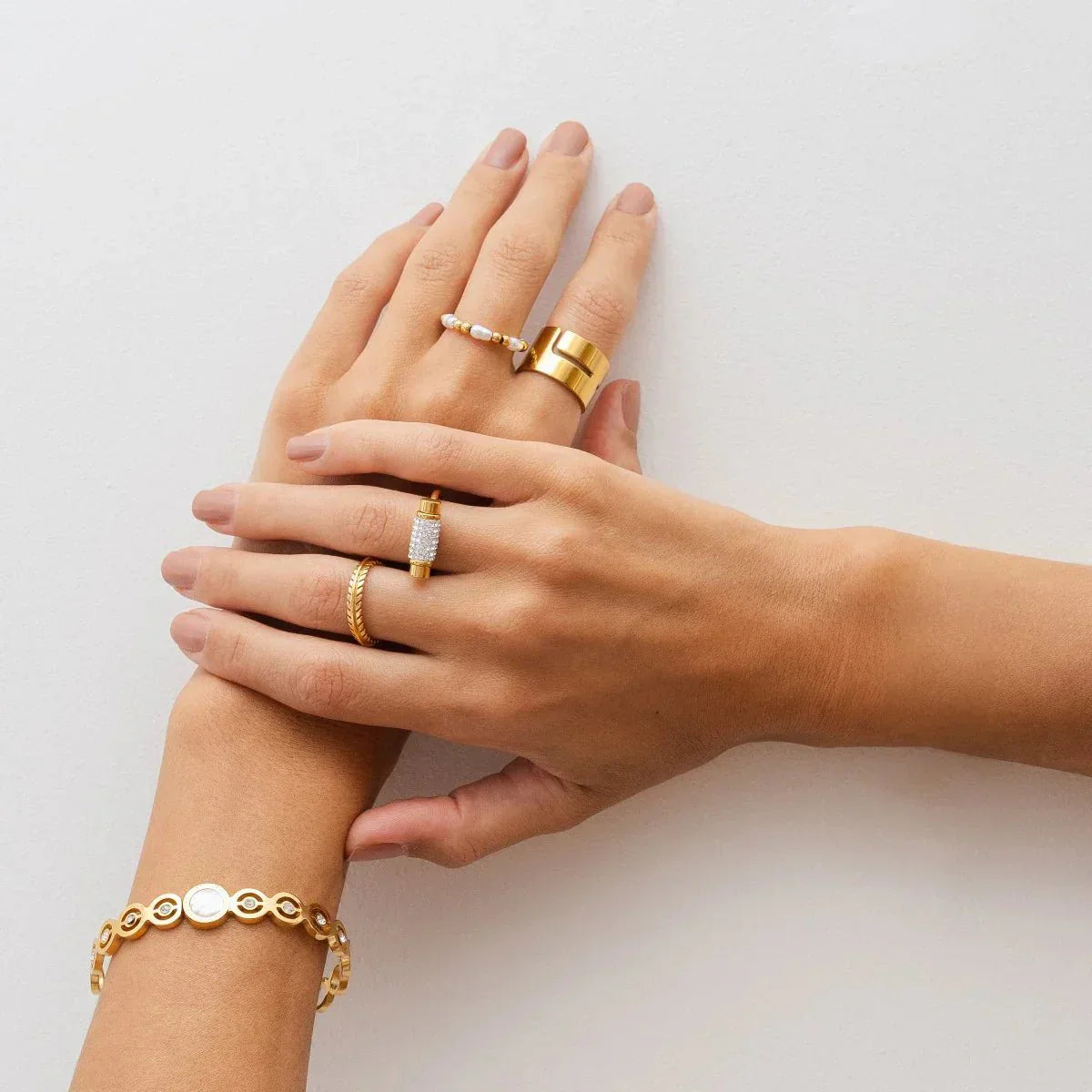 Olivia Zirconia Stone Bangle 18K Gold Plated