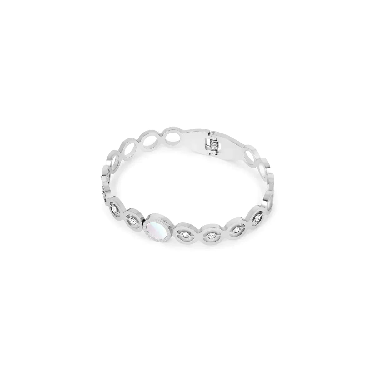 Olivia Zirconia Stone Bangle – Silver