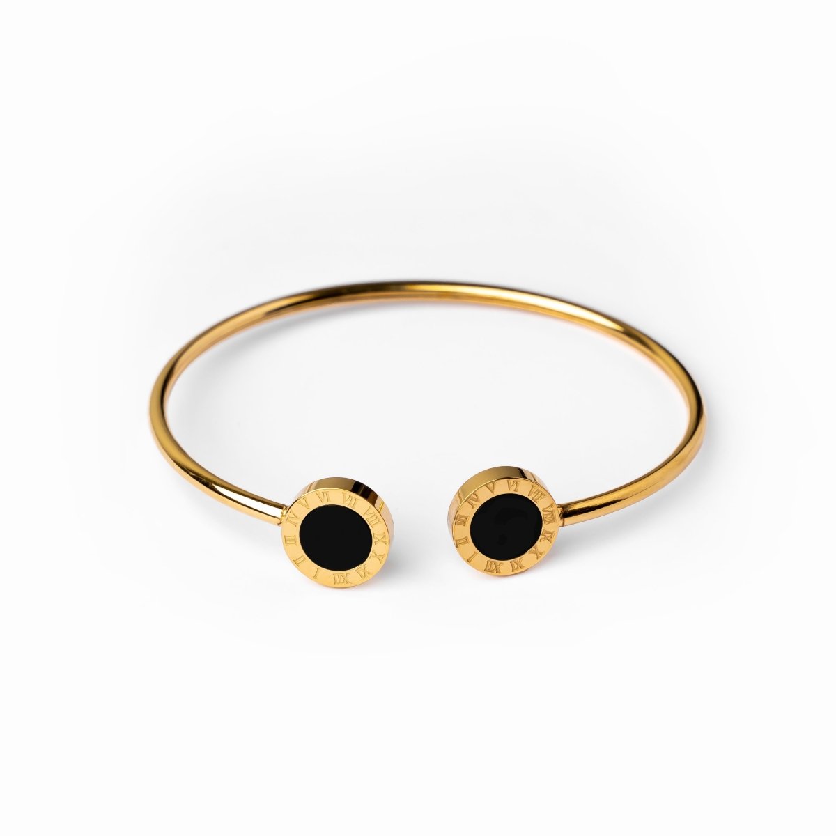 Onyx Bangle 18K Gold Plated