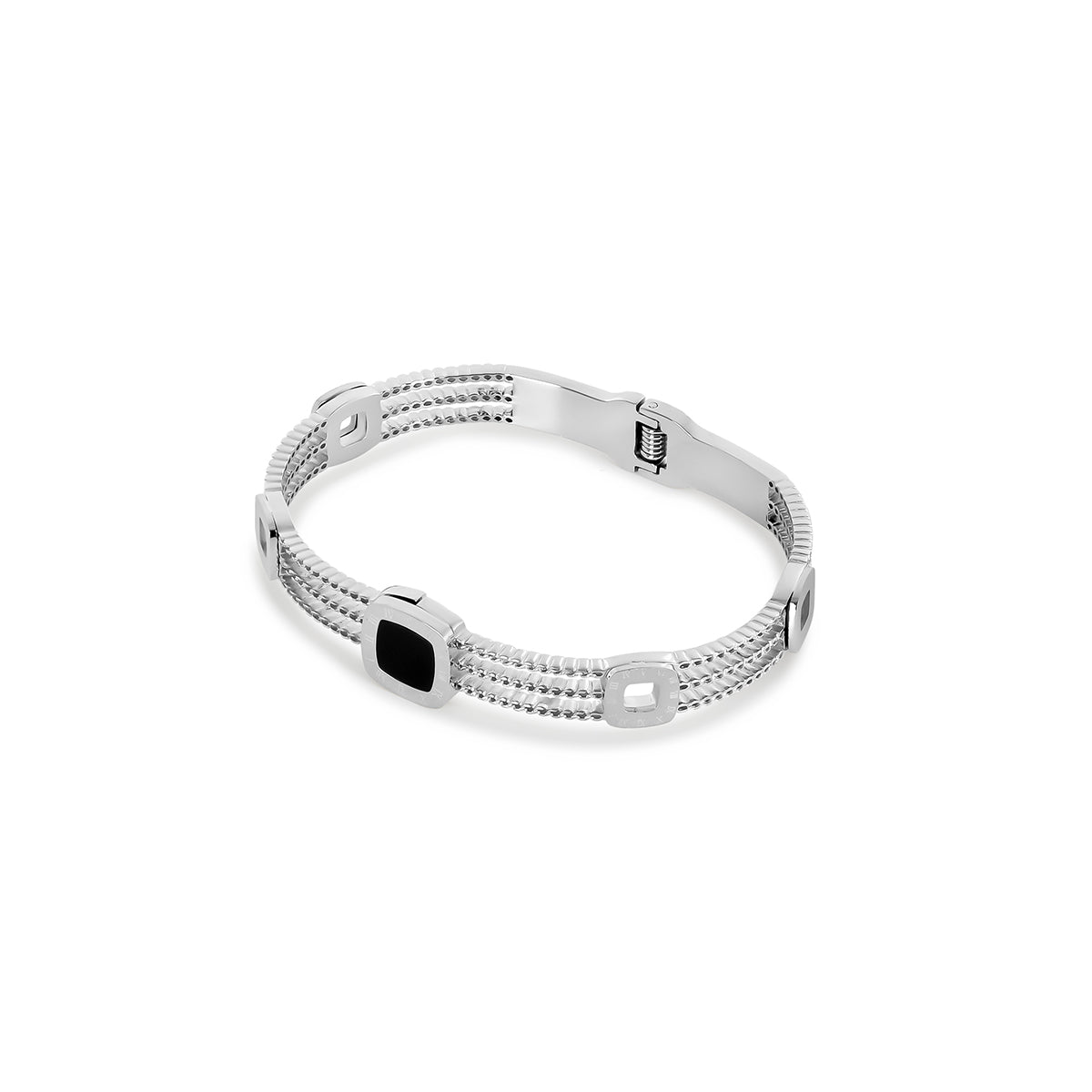 Summer Onyx Bangle – Silver