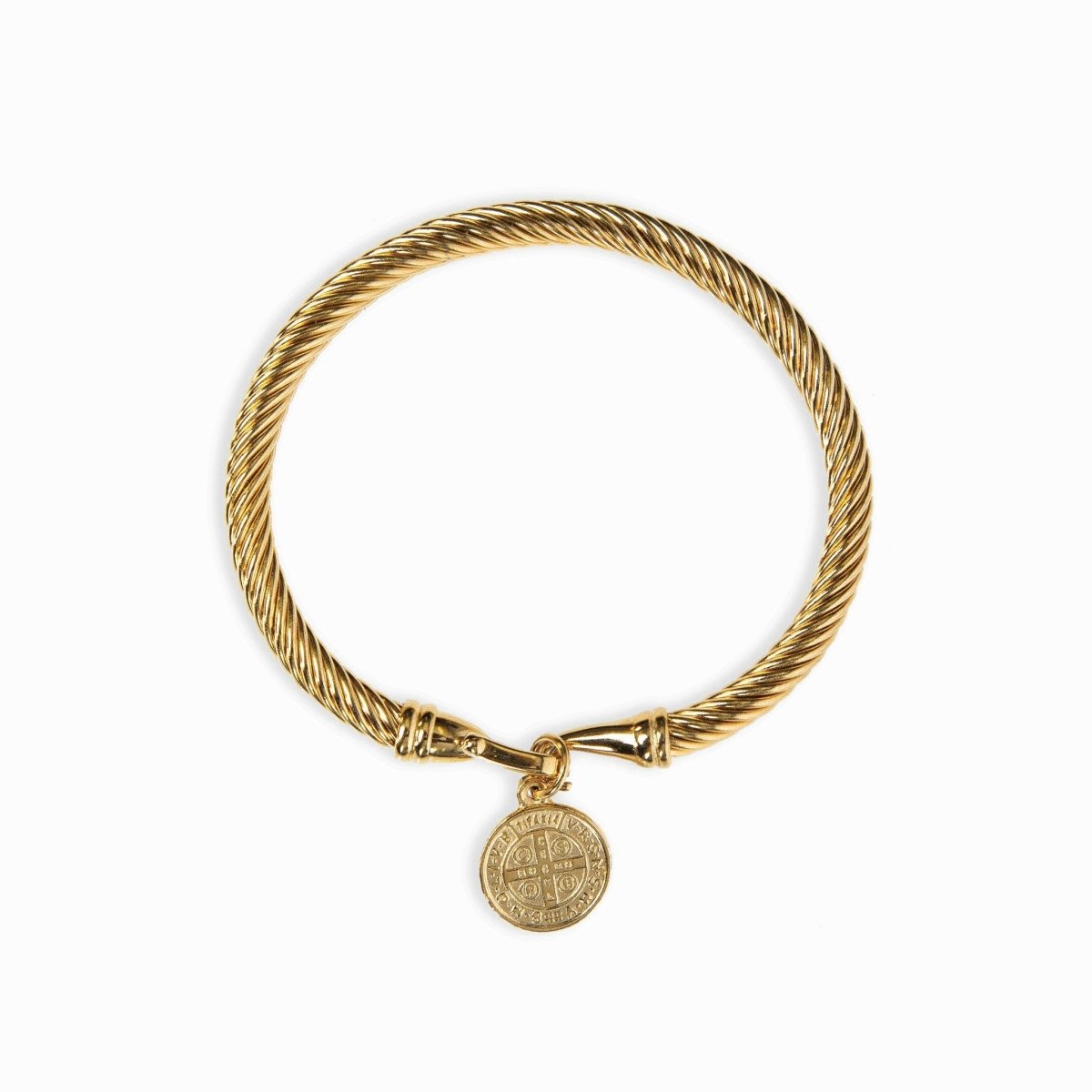 Saint Benedict Pendant Bangle 18K Gold Plated