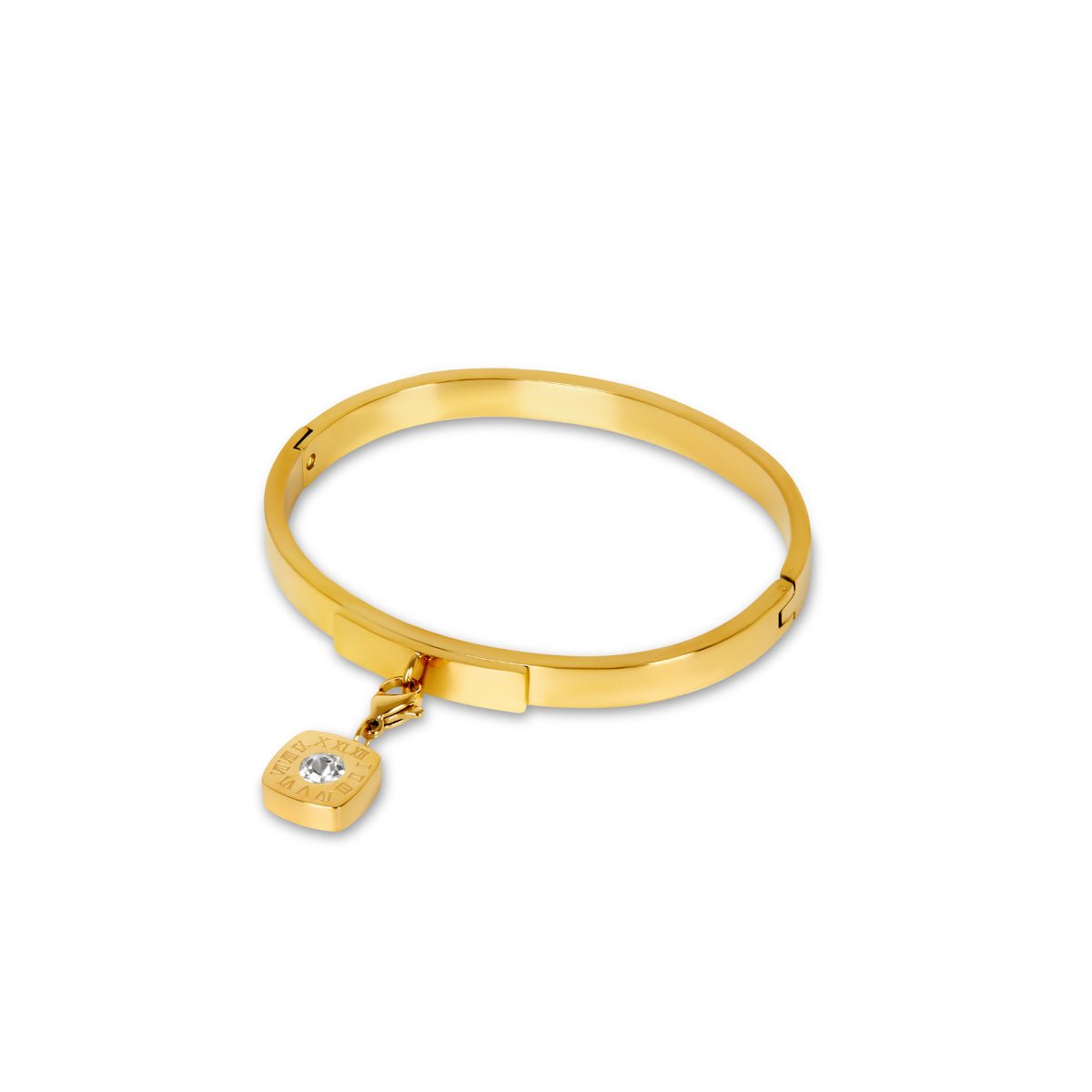 Square Charm Bangle 18K Gold Plated