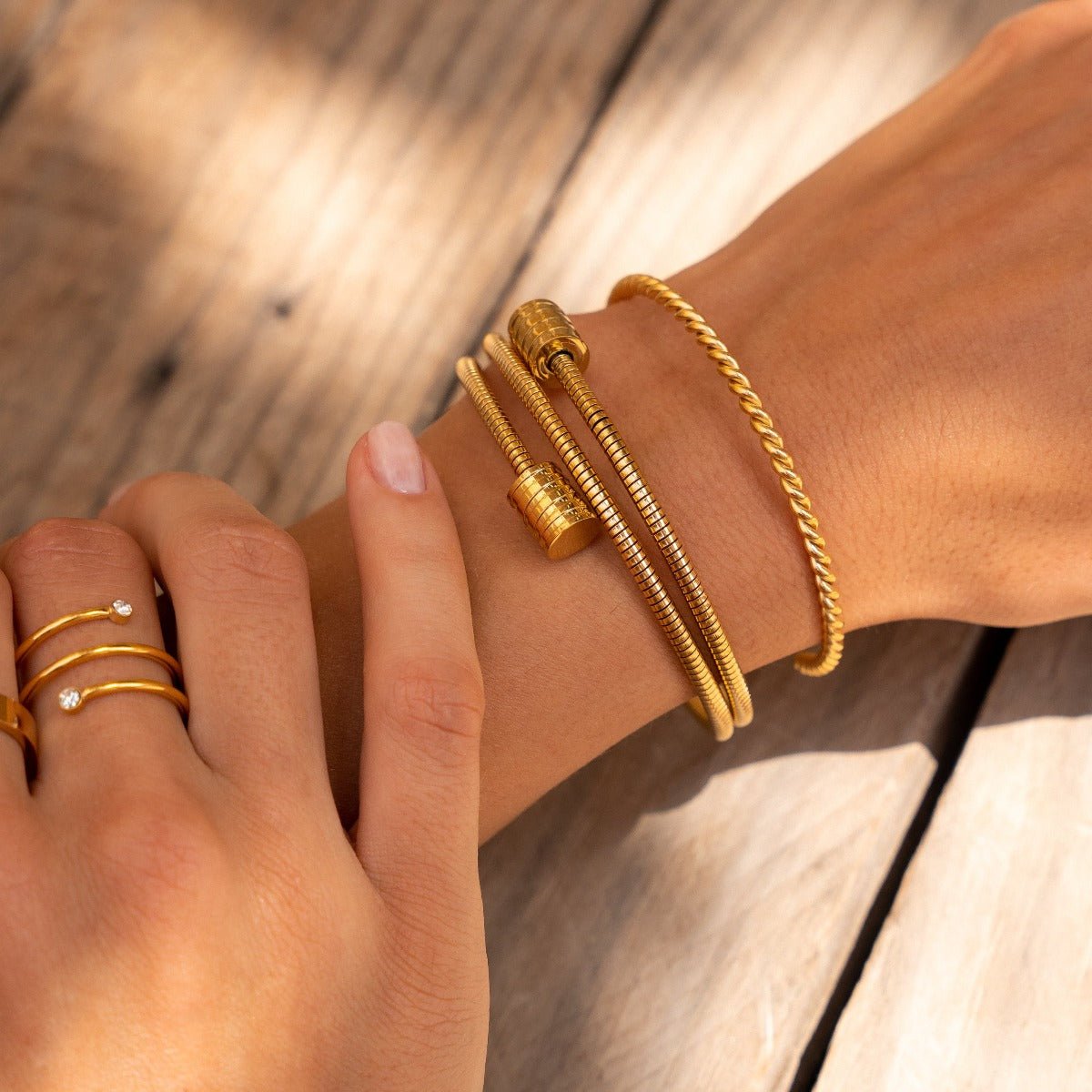 Twist Bangle 18K Gold Plated