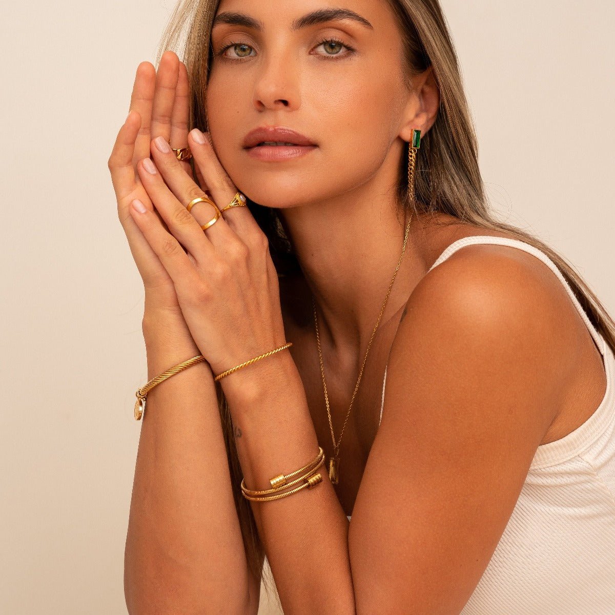 Twist Bangle 18K Gold Plated