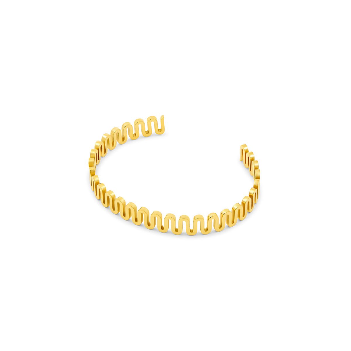Zig Zag Bangle 18K Gold Plated