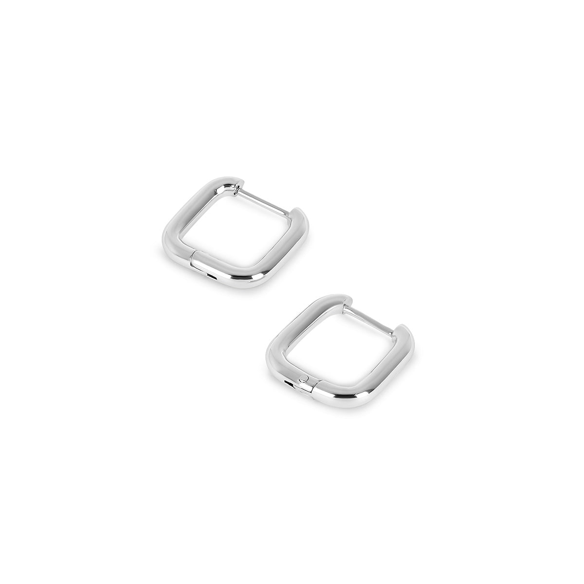 Square Hoop Earrings – Silver