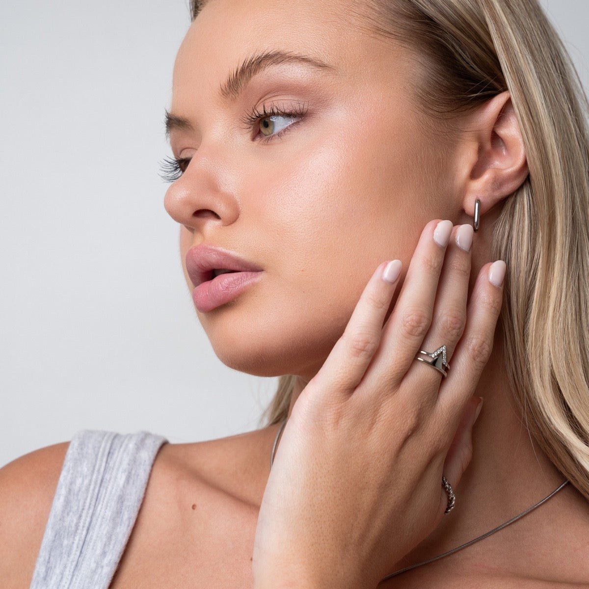Square Hoop Earrings – Silver