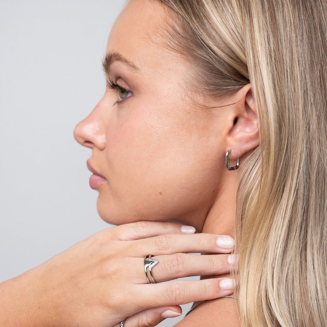 Square Hoop Earrings – Silver