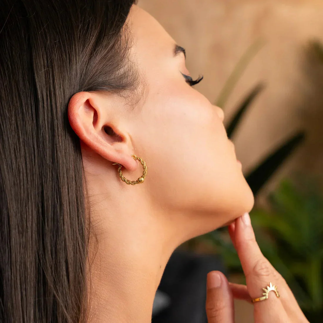 Twist Hoop Earrings 18K Gold Plated