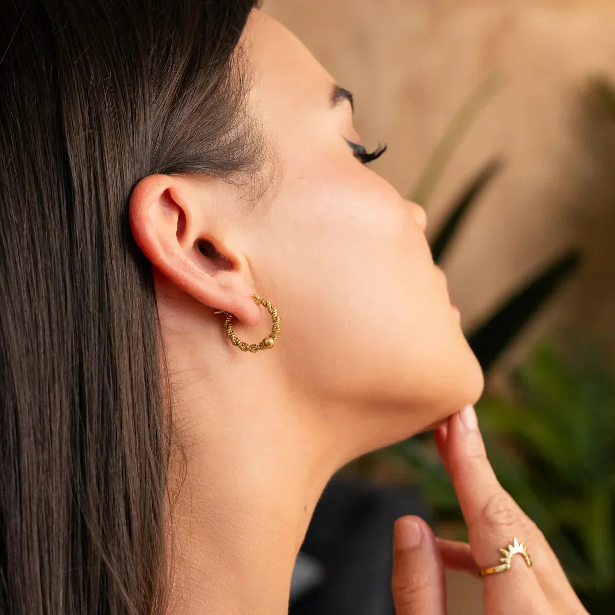 Twist Hoop Earrings 18K Gold Plated