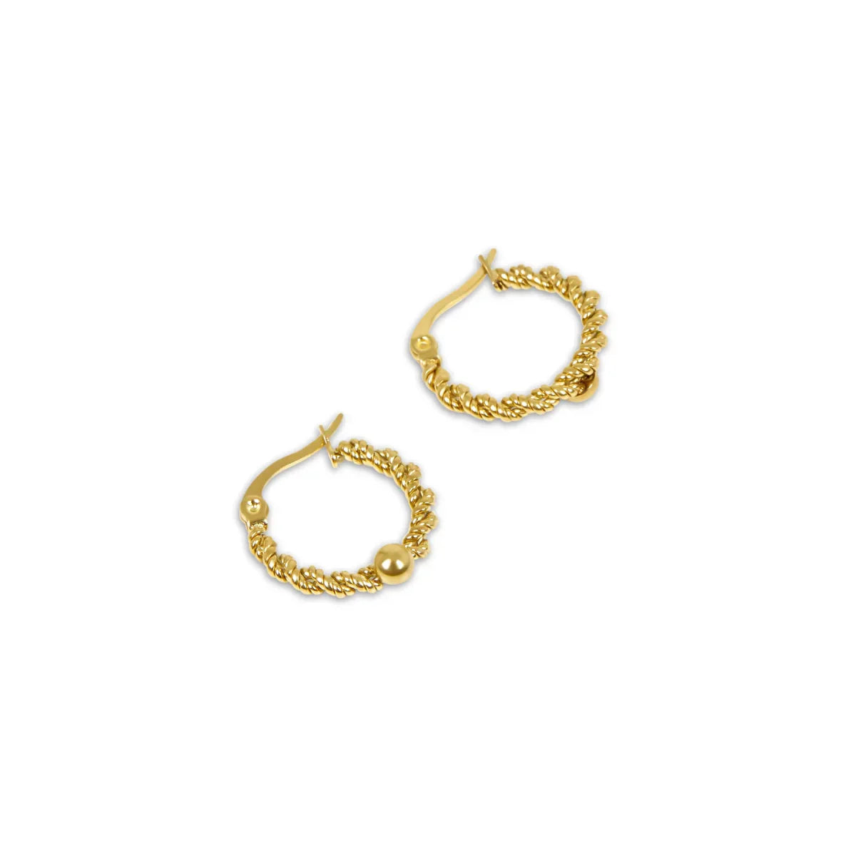 Twist Hoop Earrings 18K Gold Plated