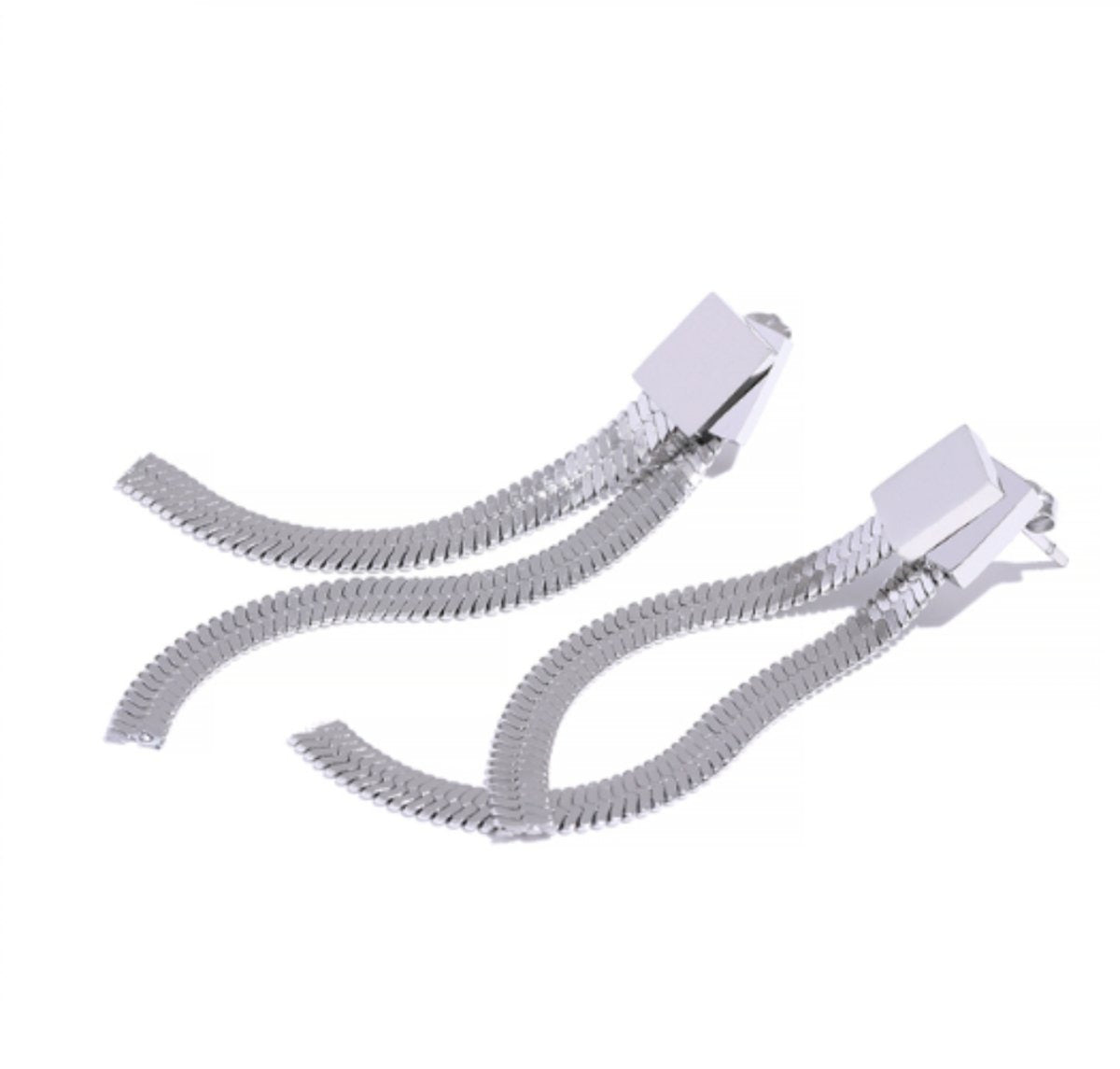 Catarina Metal Mesh Earrings – Silver