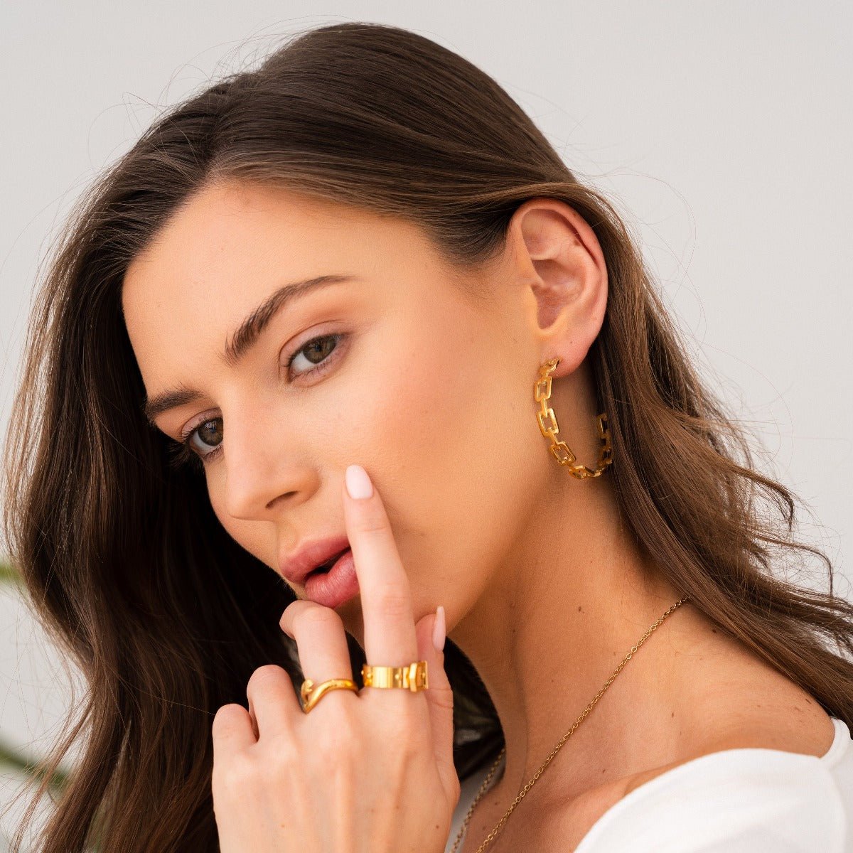 Alexandra Hoop Earrings 18K Gold Plated