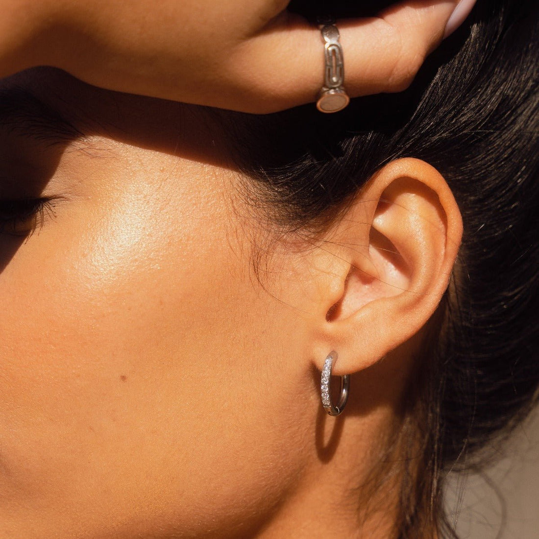 Arielle Hoop Earrings – Silver