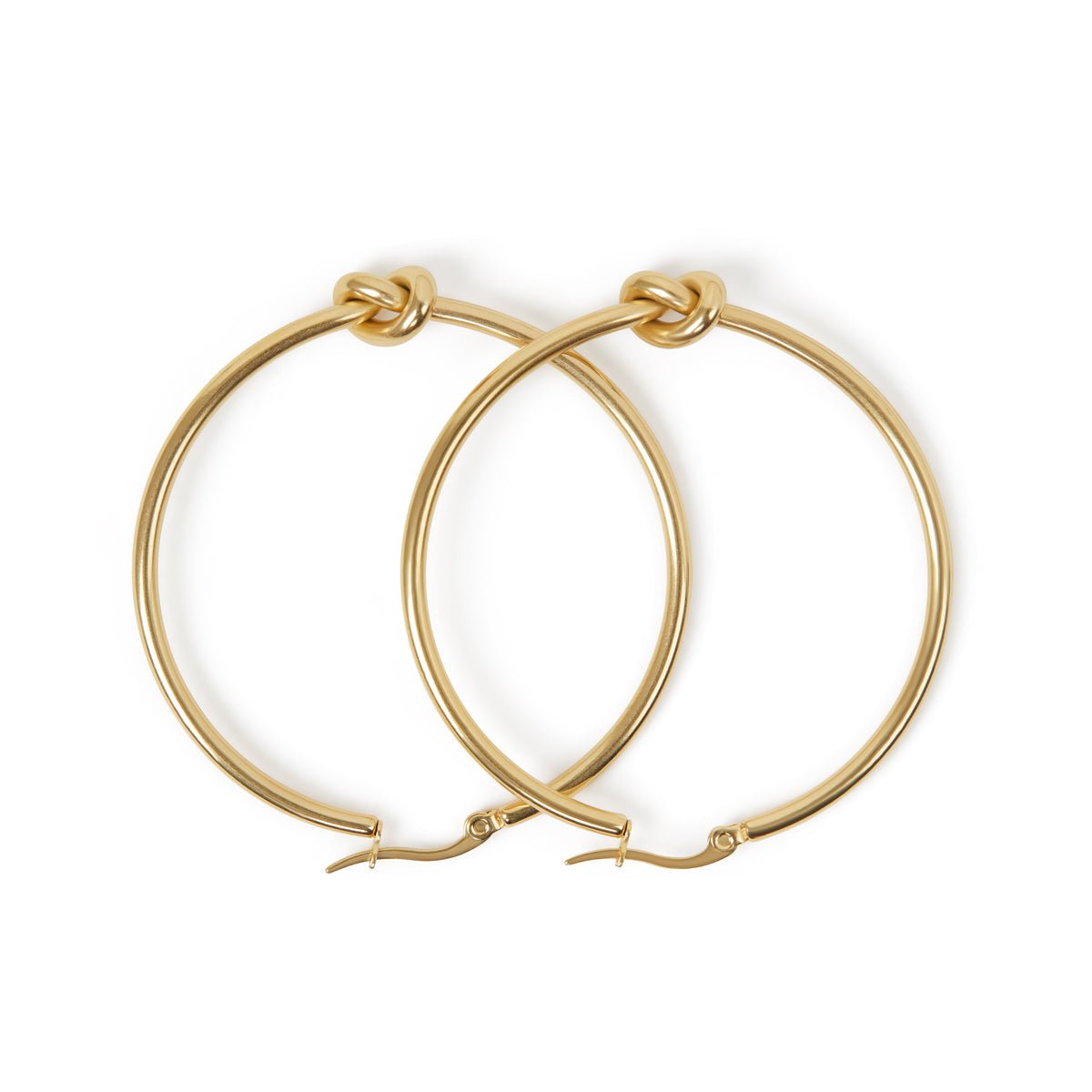 Central Knot Hoop Earrings 18K Gold Plated