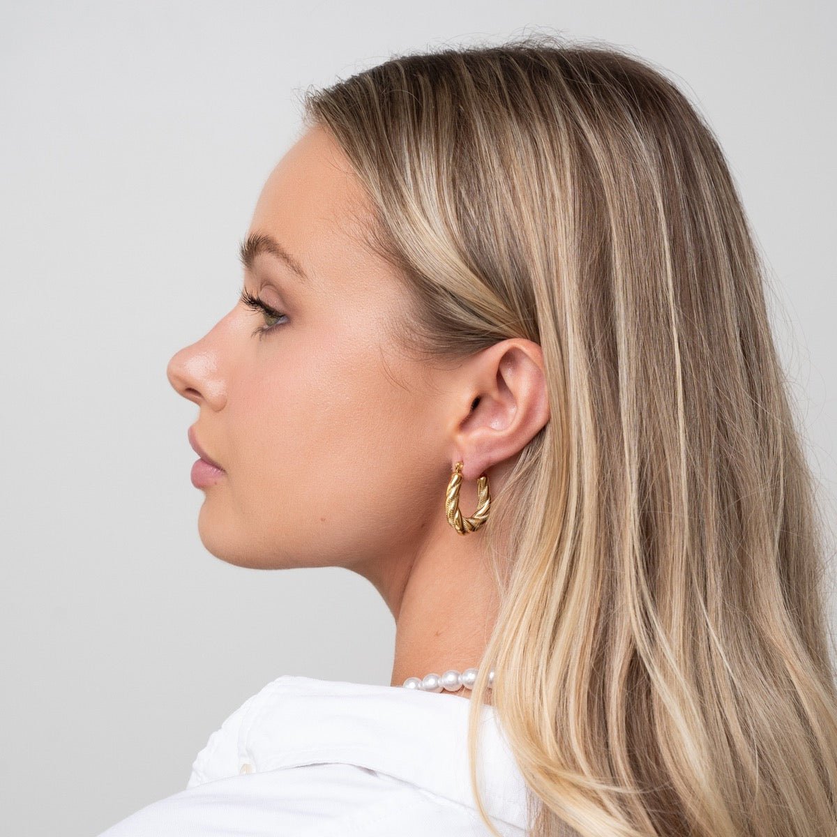 Twisted Hoop Earrings 18K Gold Plated