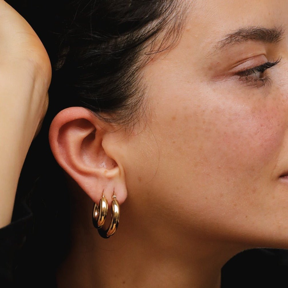 Lele Tube Hoop Earrings G 18K Gold Plated