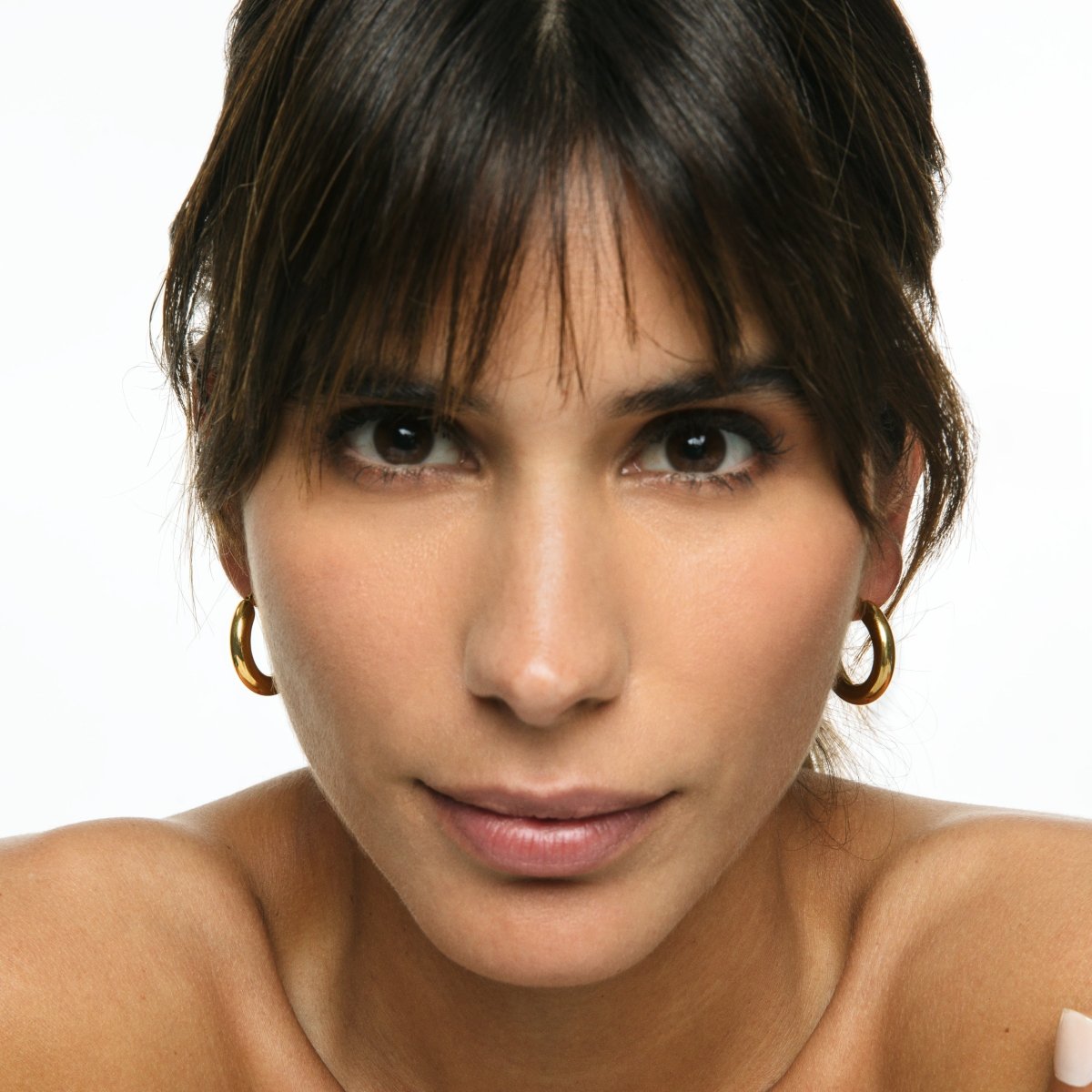 Lele Tube Hoop Earrings M 18K Gold Plated