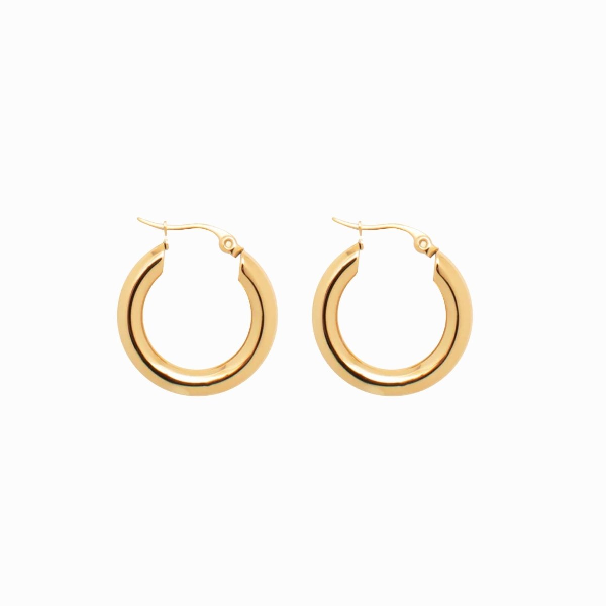 Lele Tube Hoop Earrings M 18K Gold Plated