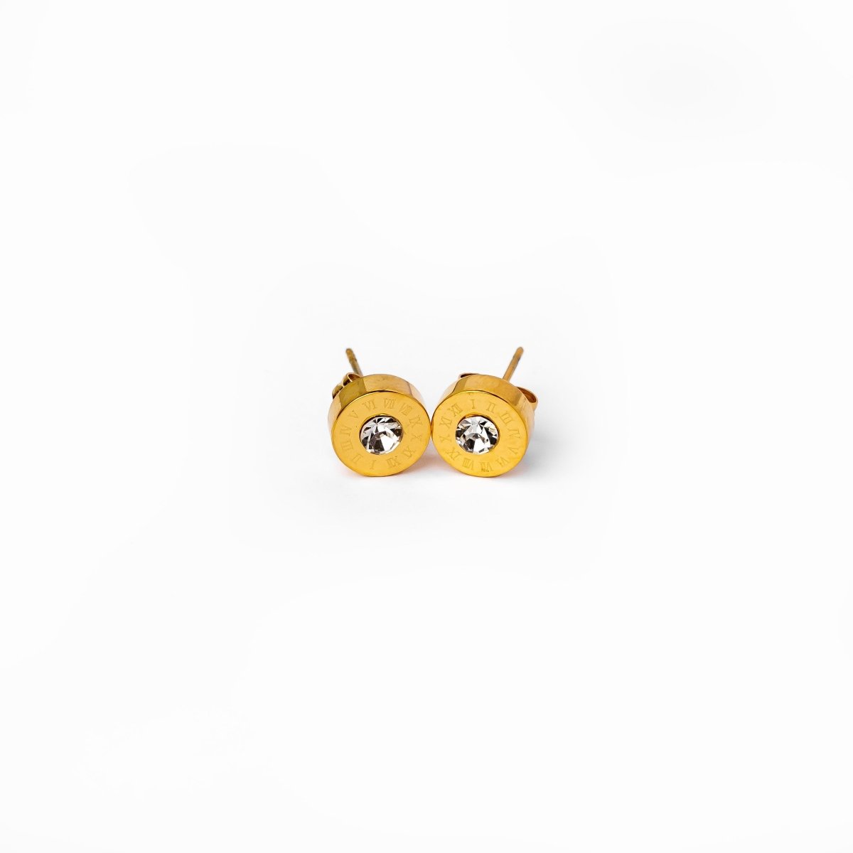 Crystal Stone Charm Earrings 18K Gold Plated