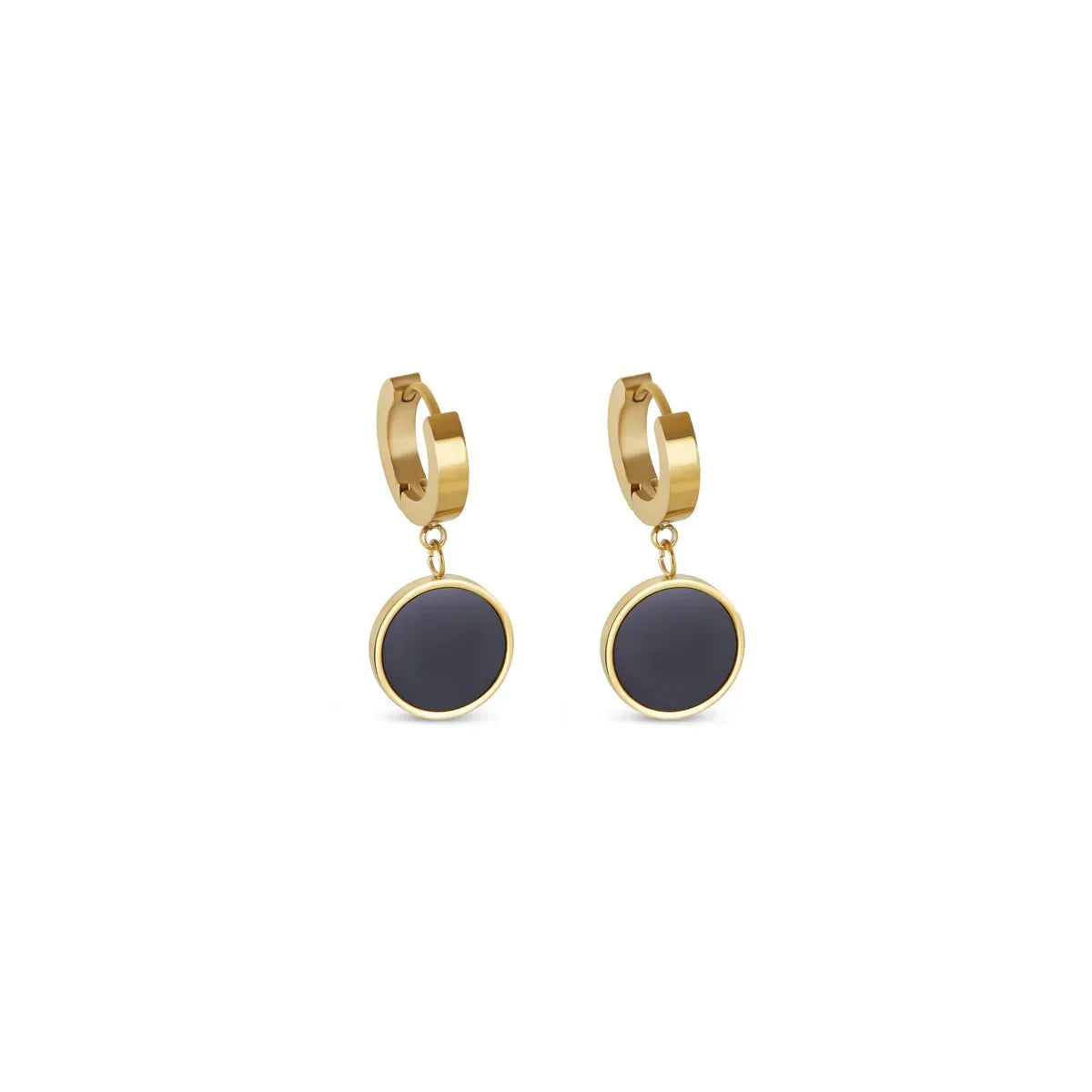Noir Pendant Earrings 18K Gold Plated