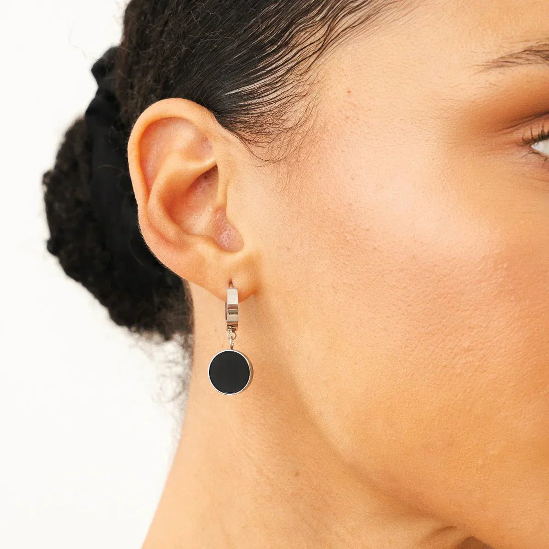 Noir Pendant Earrings – Silver