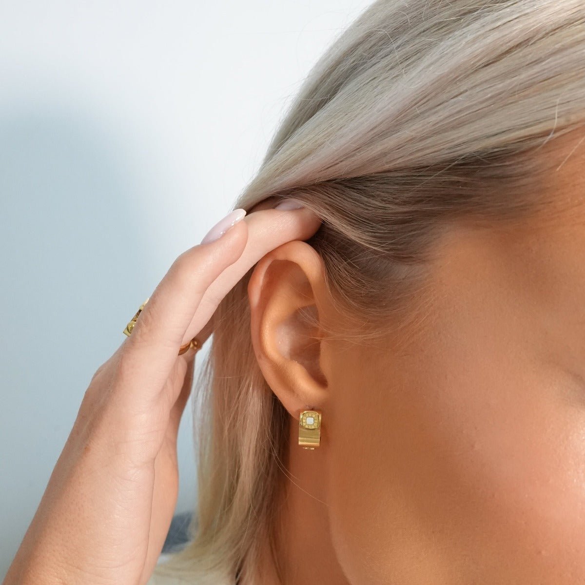 Square Charm Earrings 18K Gold Plated