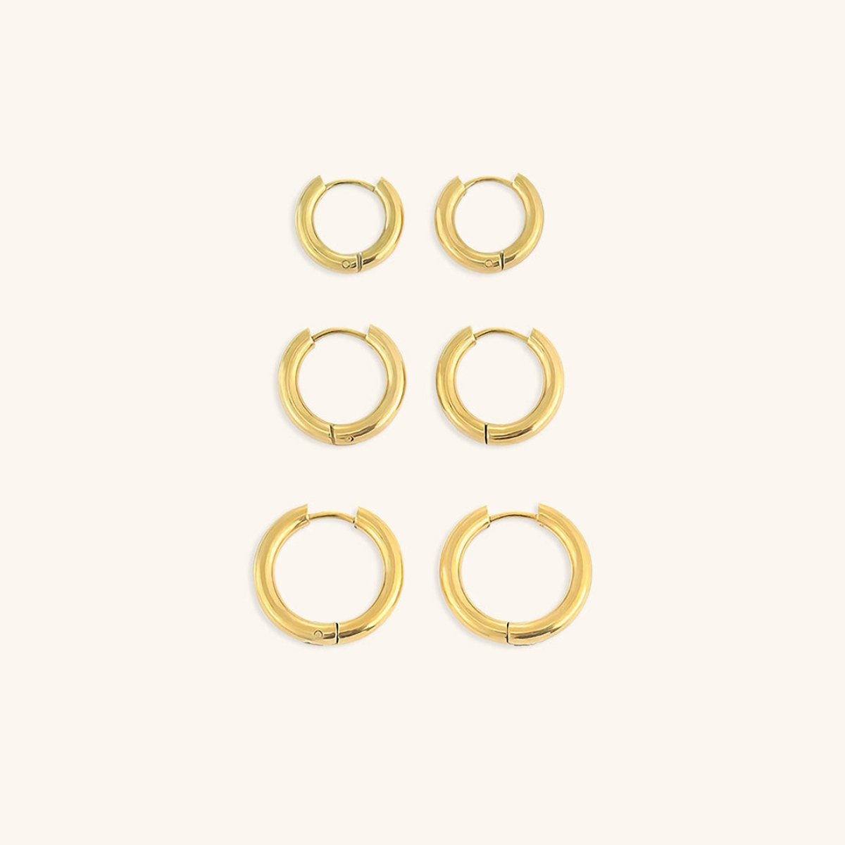 Triple Hoop Earrings 18K Gold Plated