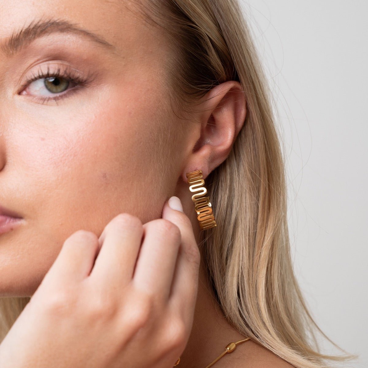 Zig Zag Earrings 18K Gold Plated
