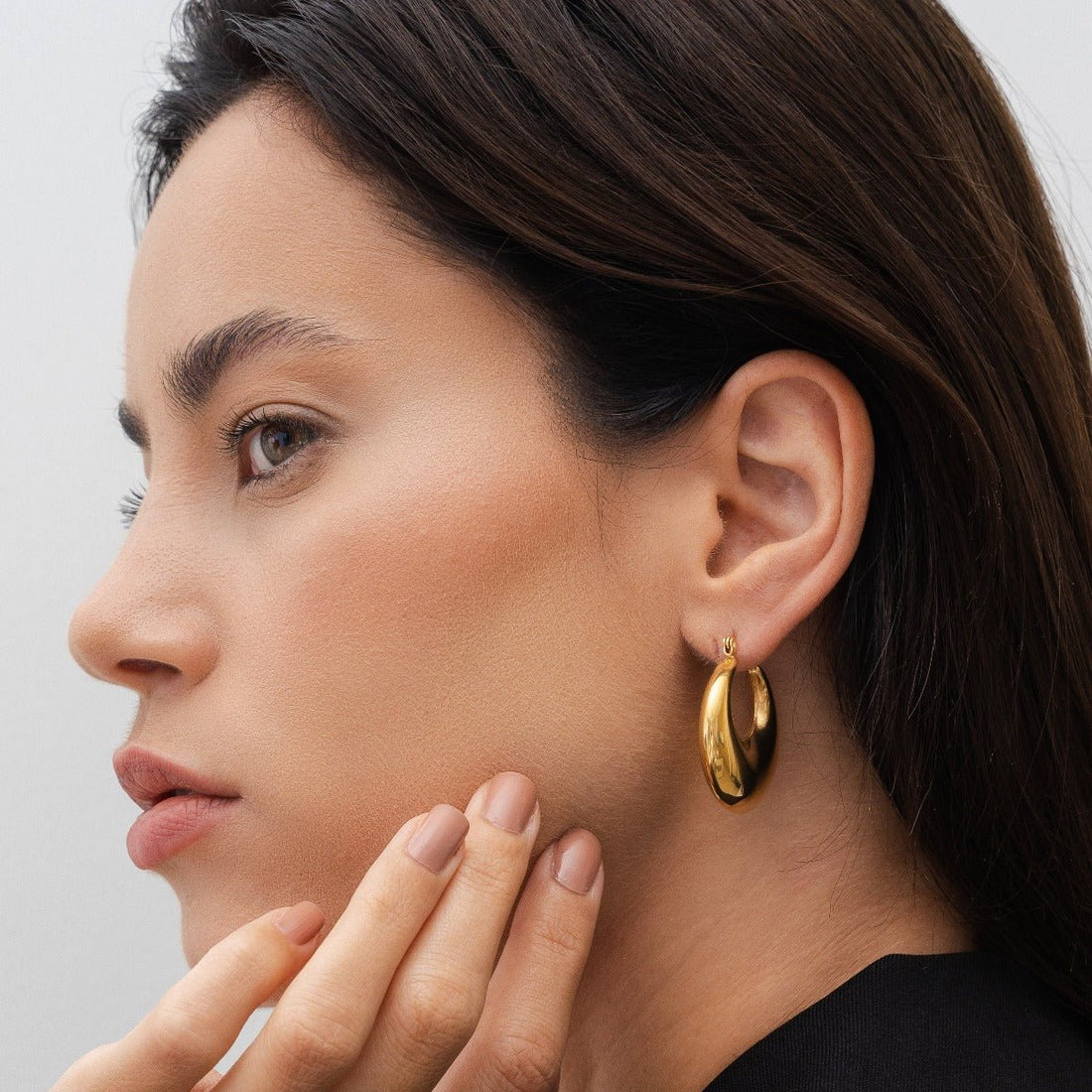 Bold Eva Hoop Earrings 18K Gold Plated
