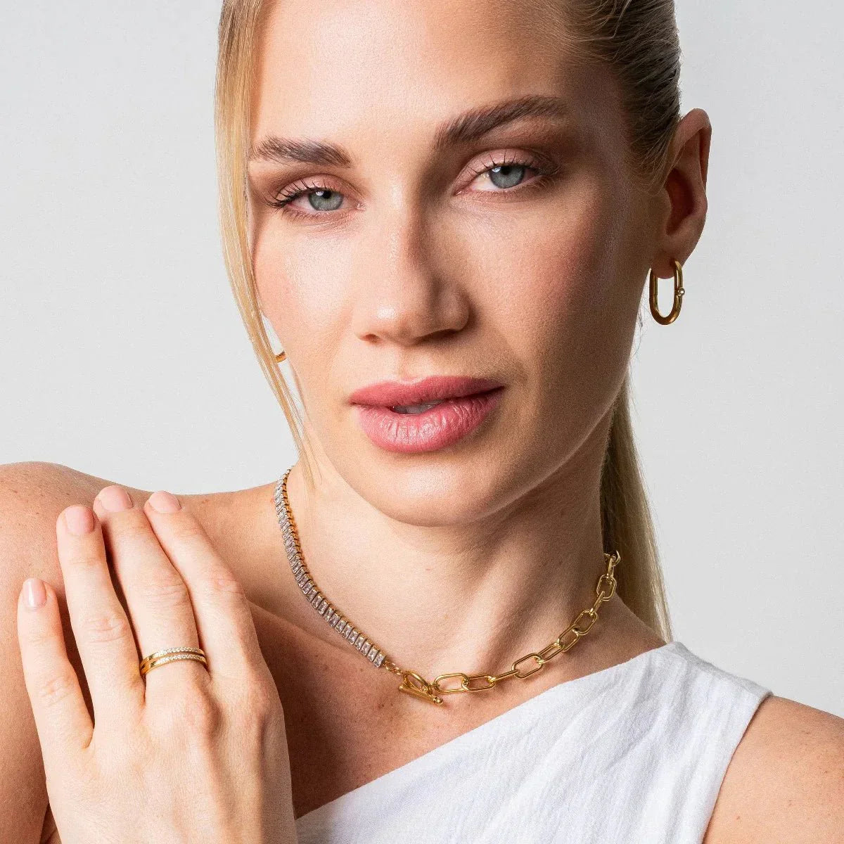 Shine Hoop Earrings 18K Gold Plated