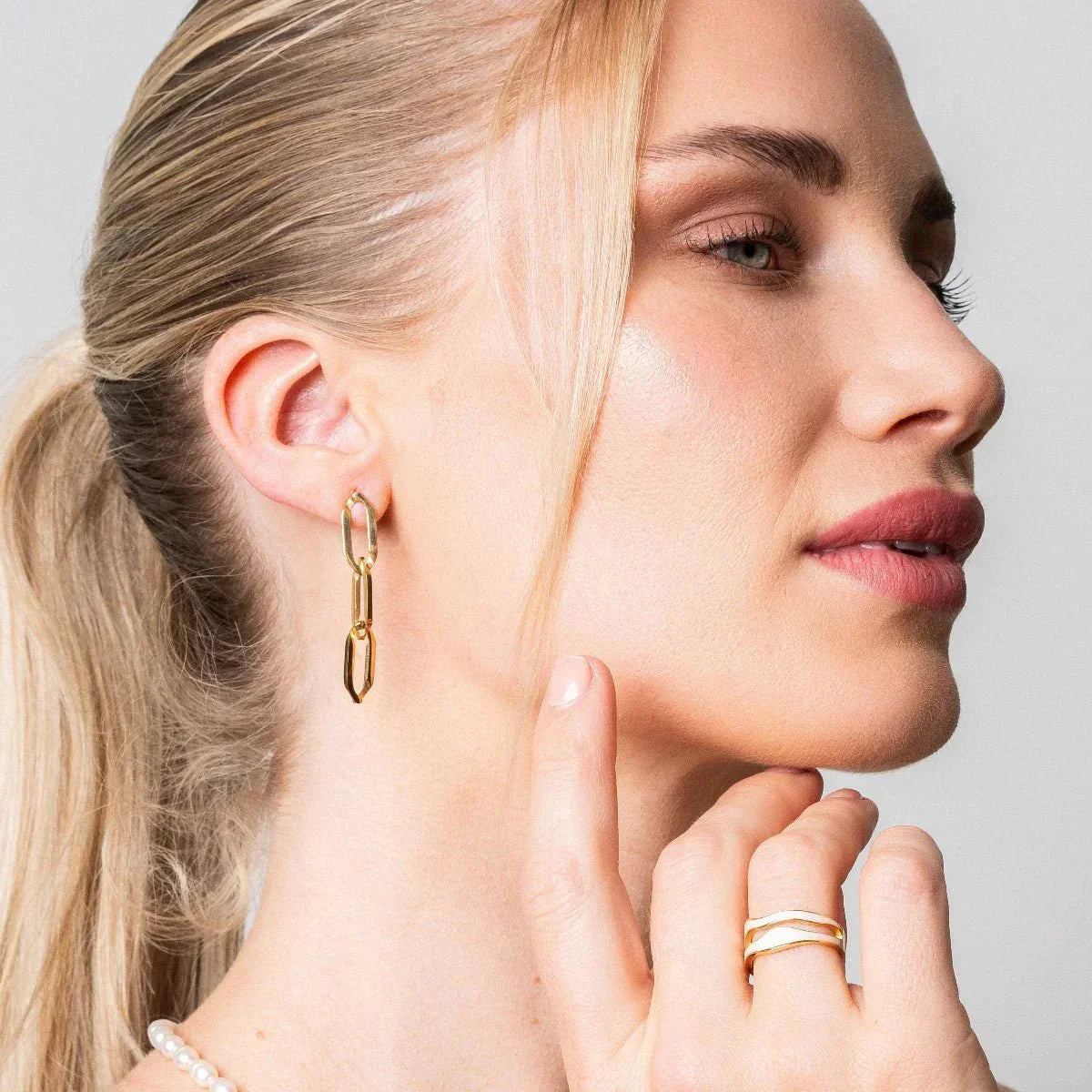 Link Drop Earrings 18K Gold Plated