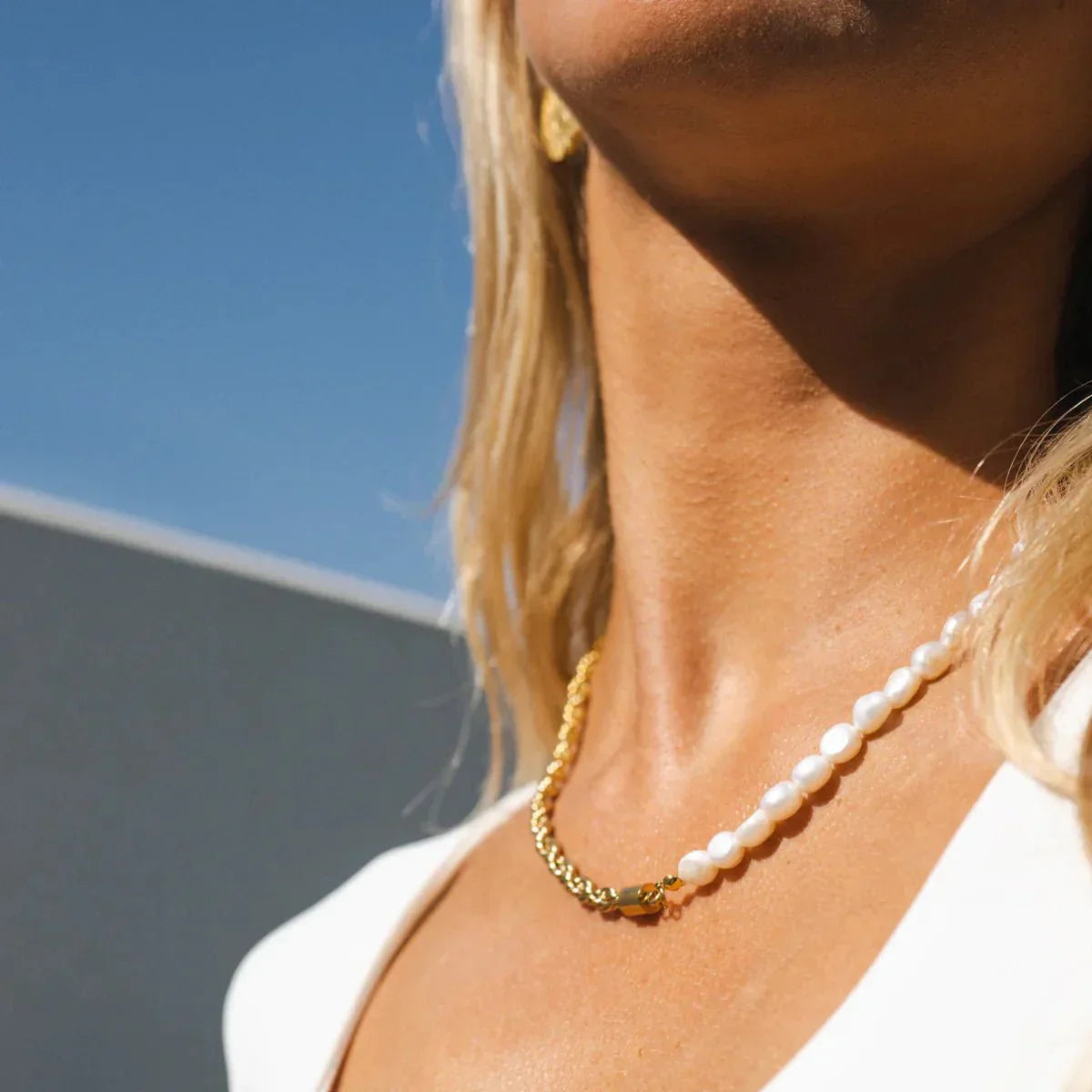 Baiano Rope Necklace with Pearls 18K Gold Plated