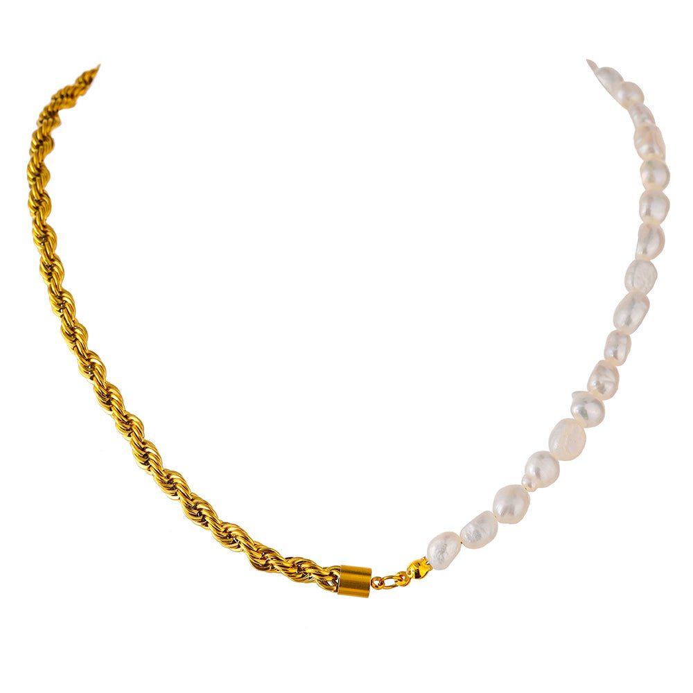 Baiano Rope Necklace with Pearls 18K Gold Plated
