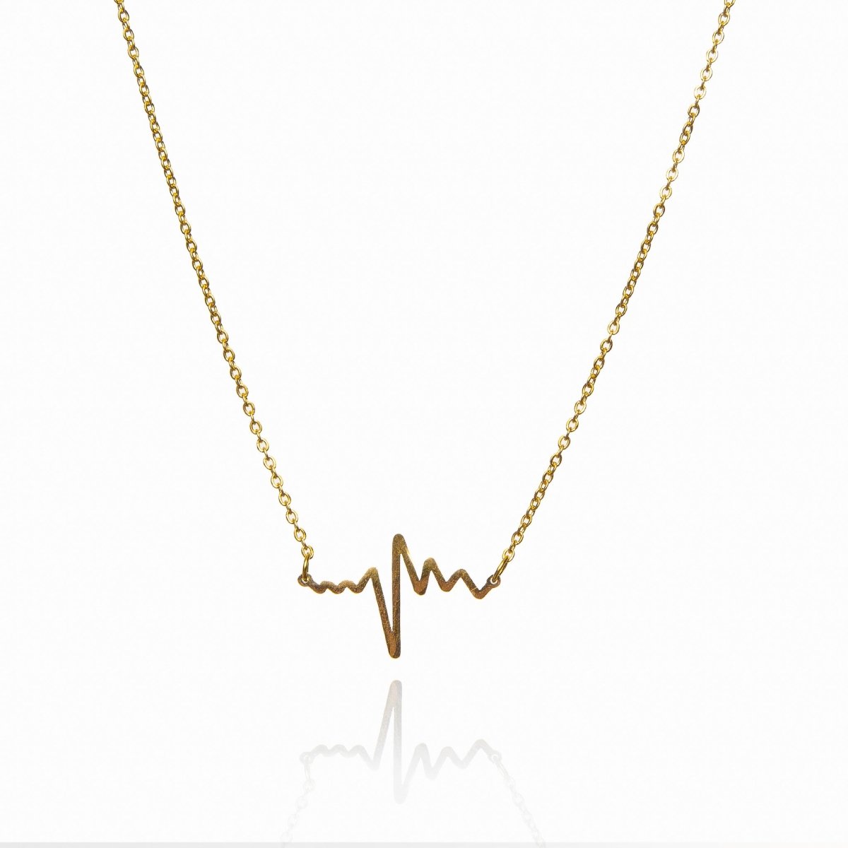 Life Heartbeat Pendant Necklace 18K Gold Plated