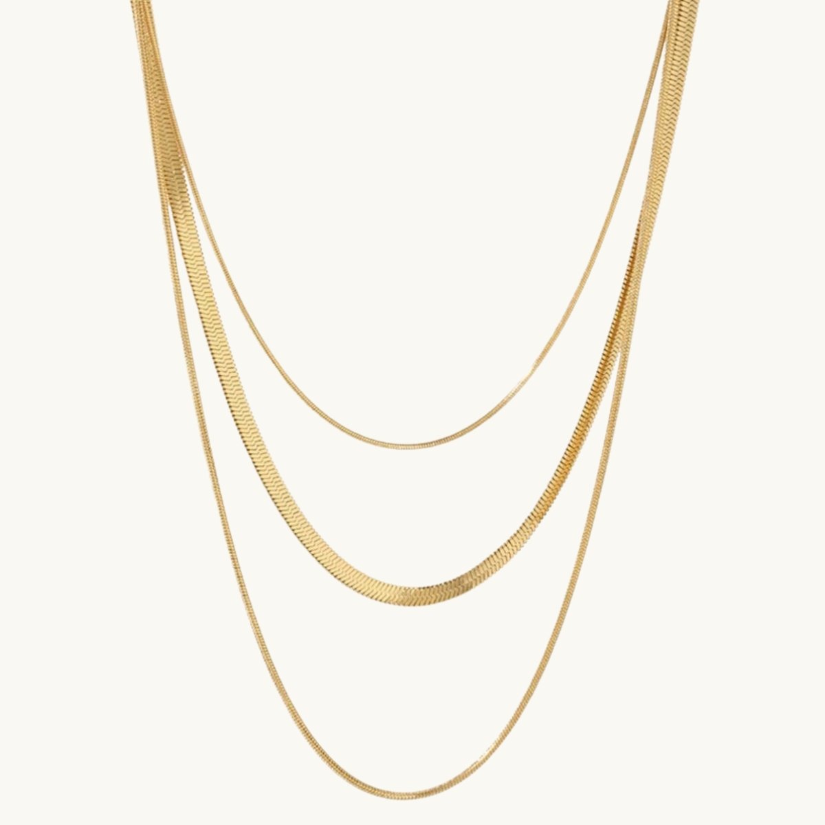 Celina Triple Layer Mesh Necklace 18K Gold Plated